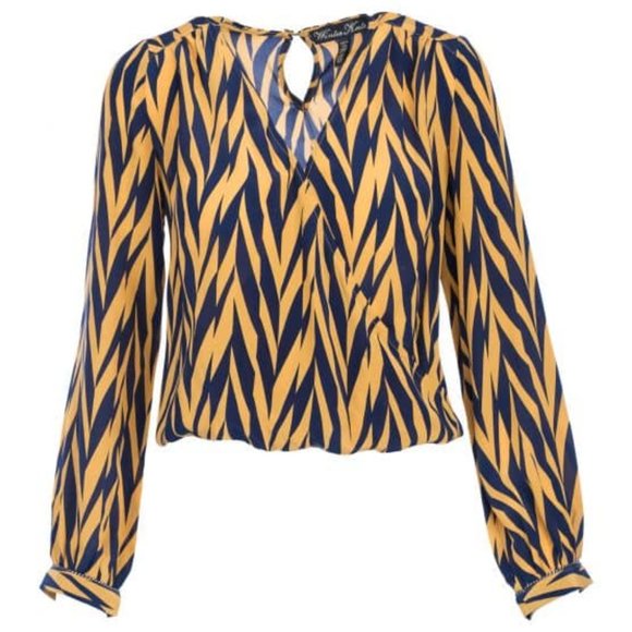 Winter Kate Herringbone Deep V  Blouse NWT - Picture 2 of 3